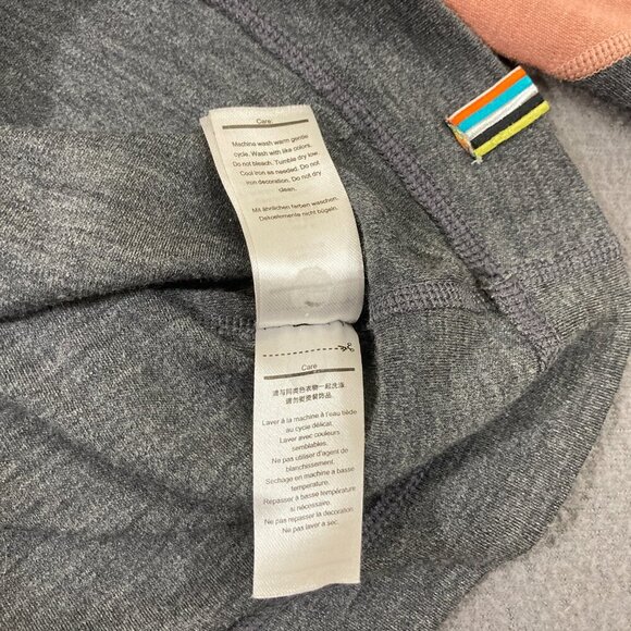 Smartwool Merino 250 Crossover Neck Sweater Top Pink Gray Long Sleeve Size M - Picture 7 of 11